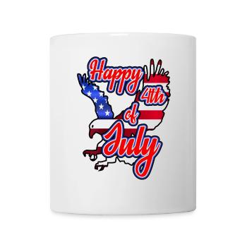 Happy 4th of July - Independence Day - Tasse - Weiß - Vorne