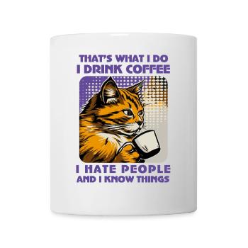 Caffeine-Powered Cat Lover - Mug - white - Front