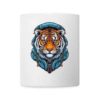 Stilisierter Tiger mit Hoodie-Design - Tasse - Weiß - Vorne