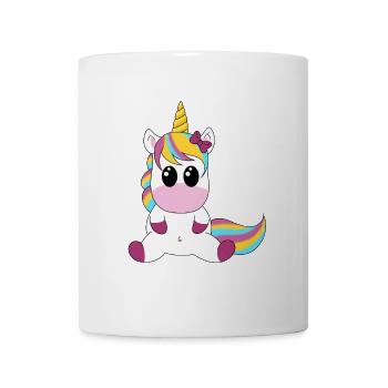 Einhorn Regenbogen Kuschelmotiv - Tasse - Weiß - Vorne