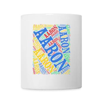 Aaron T-Shirt Word Cloud Geschenk-T-Shirt - Tasse - Weiß - Vorne
