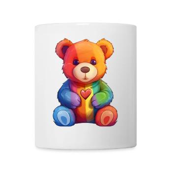Regenbogen Herz Bär Plüsch - Tasse - Weiß - Vorne