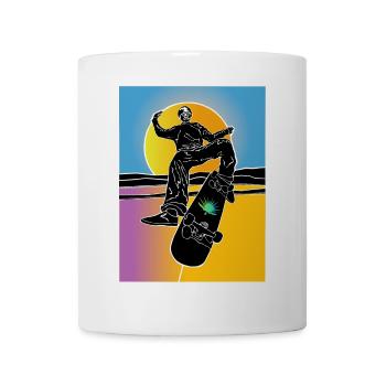 Skater au coucher du soleil - Mug blanc - blanc - Devant