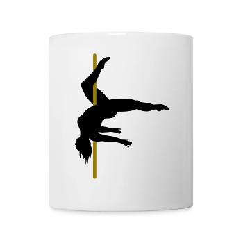 Curvy Poledancer in the Inside Leg Hang - Mug - white - Front