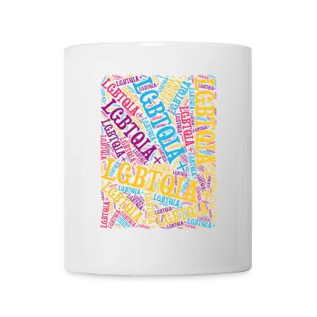LGBTQIA+ Word T-Shirt Cloud Gay Pride LGBT - Mug - white - Front