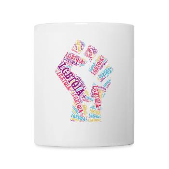 LGBTQIA+ T-shirt Poing Nuage de mots Gay Pride LGBT - Mug blanc - blanc - Devant