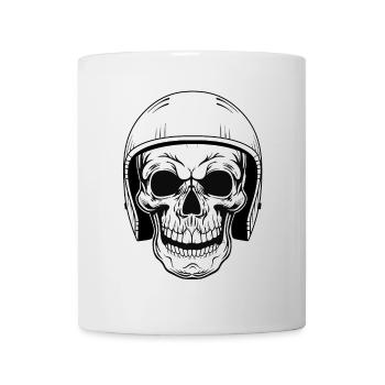 BIKER SKULL - Mug - white - Front