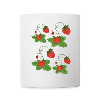 Champ de fraises - Mug blanc - blanc - Devant