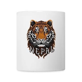 Nepalesischer Tigerkopf - Tasse - Weiß - Vorne