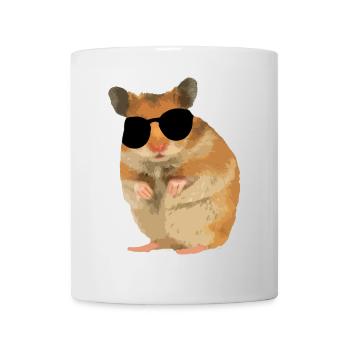 Hamster Menno mit Sonnebrille cool - Tasse - Weiß - Vorne