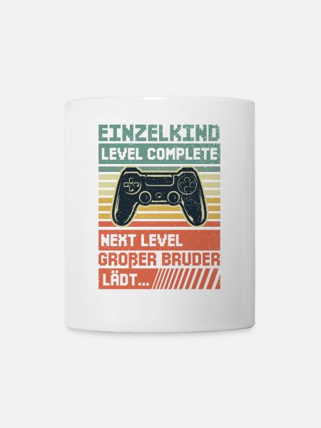 Einzelkind Level komplett Großer Bruder Gamer - Tasse - Weiß