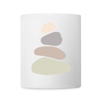 Beruhigende Wandkunst aus Steinstapel – Minimalistisches Zen - Tasse - Weiß - Vorne