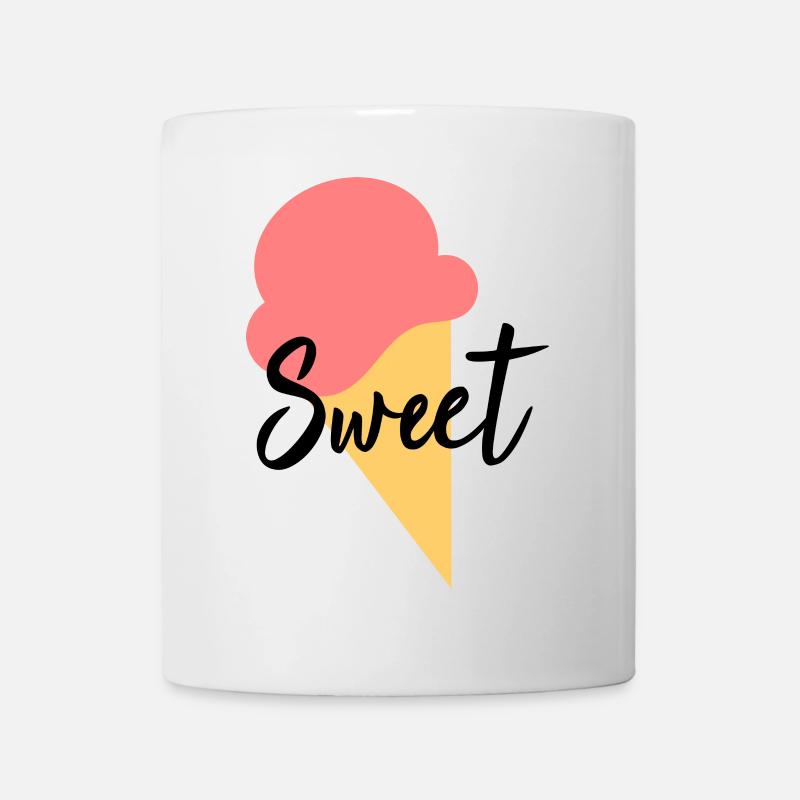 Eis Eiscreme Erdbeere Erdbeereis Sommer Festival - Tasse - Weiß