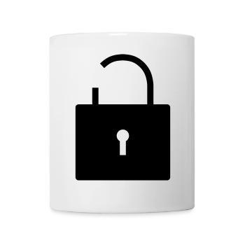 Keine Sicherheit no security offenes Schloss lock - Tasse - Weiß - Vorne