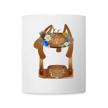 Costumes traditionnels richement décorés lederhosen illustration - Mug blanc - blanc - Devant
