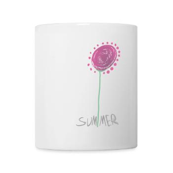 Abstrakte Sommerkristall Blumenillustration - Tasse - Weiß - Vorne