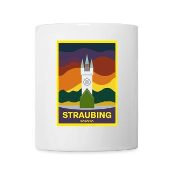 Straubing City Tower, Bavière, Allemagne - Mug blanc - blanc - Devant