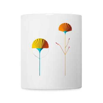 Abstrakte Farbblütenfächer - Tasse - Weiß - Vorne