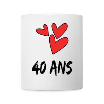 40. 40 ANS. 40e ANNIVERSAIRE. ANNIVERSAIRE 40 ANS. - Mug blanc - blanc - Devant