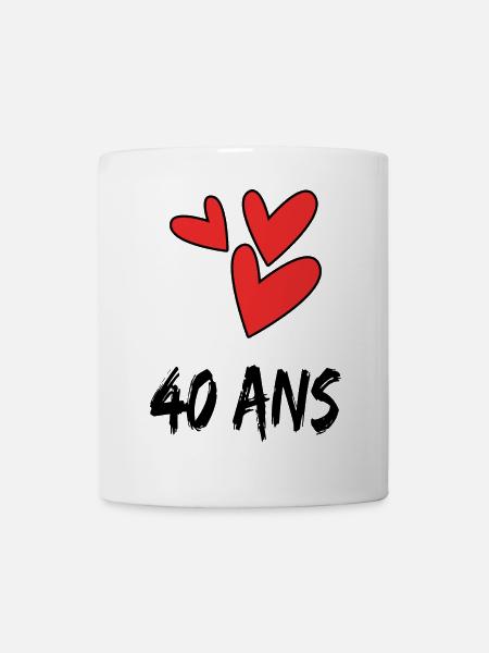 40. 40 ANS. 40e ANNIVERSAIRE. ANNIVERSAIRE 40 ANS. - Mug blanc - blanc