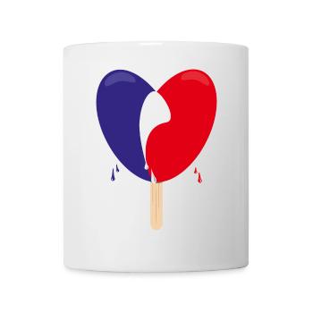 Flagge von Frankreich mit Herz. - Tasse - Weiß - Vorne