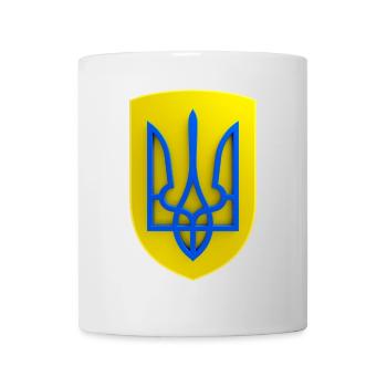 Ukraine Wappen Dreizack Gerfalke Trident Blau Gelb - Tasse - Weiß - Vorne