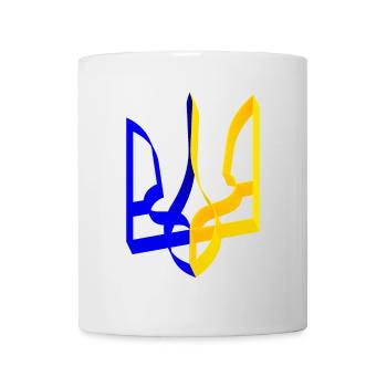 Ukraine Wappen Dreizack Gerfalke Trident Band V2 - Tasse - Weiß - Vorne