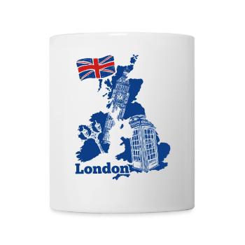 London Skyline Blue Map Tee - Mug - white - Front