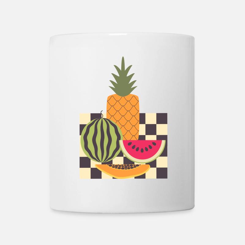 Abstrakte Frucht und Geometrie - Tasse - Weiß