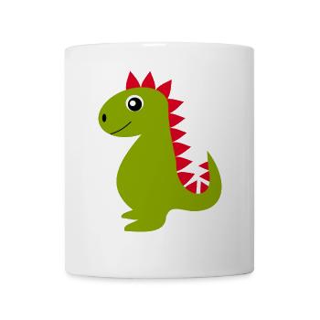 Kawaii Dino Kawaii Chibi Kawaii Tiere - Tasse - Weiß - Vorne