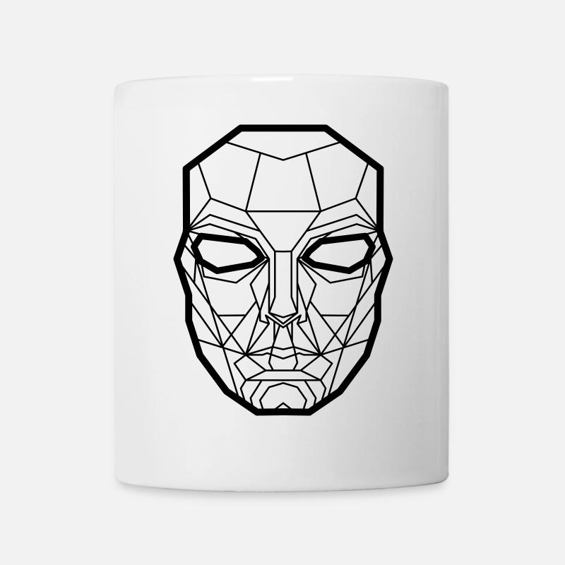 Lignes géométriques de masques faciaux - Mug blanc - blanc
