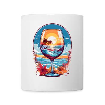 Strand Weinglas - Tasse - Weiß - Vorne