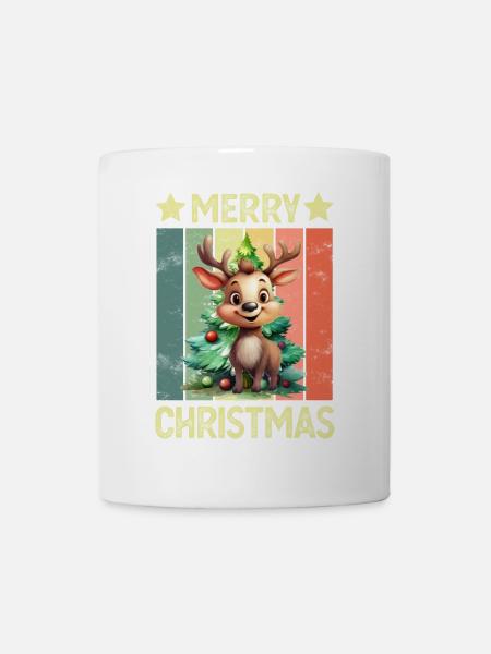 Frohe Weihnachten Rentier - Tasse - Weiß