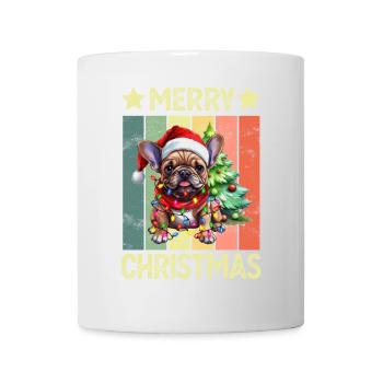 Hund Französiche Bulldogge Weihnachten - Tasse - Weiß - Vorne