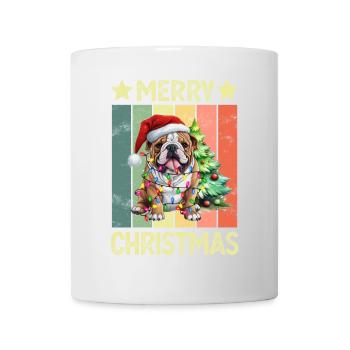Hund Englische Bulldogge Weihnachten - Tasse - Weiß - Vorne