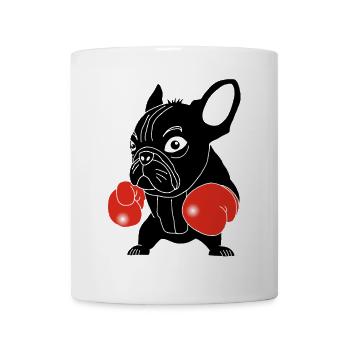 Black dog boxer - Mug - white - Front