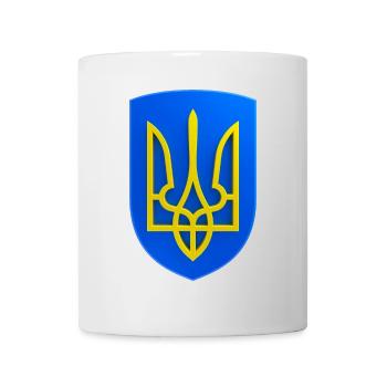 Ukraine Wappen Dreizack Gerfalke Trident Gelb Blau - Tasse - Weiß - Vorne