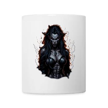 Werwolf Weibchen Dunkle Feuer-Aura - Tasse - Weiß - Vorne
