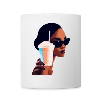 Lebendige Sommergetränk Frau Illustration - Tasse - Weiß - Vorne
