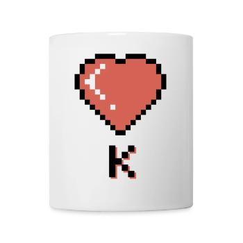 Herz König schwarzer Umriss - Tasse - Weiß - Vorne