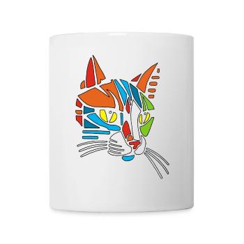 Chat tribal - Mug blanc - blanc - Devant