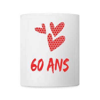 60. 60 ANS. 60e ANNIVERSAIRE. ANNIVERSAIRE 60 ANS. - Mug blanc - blanc - Devant