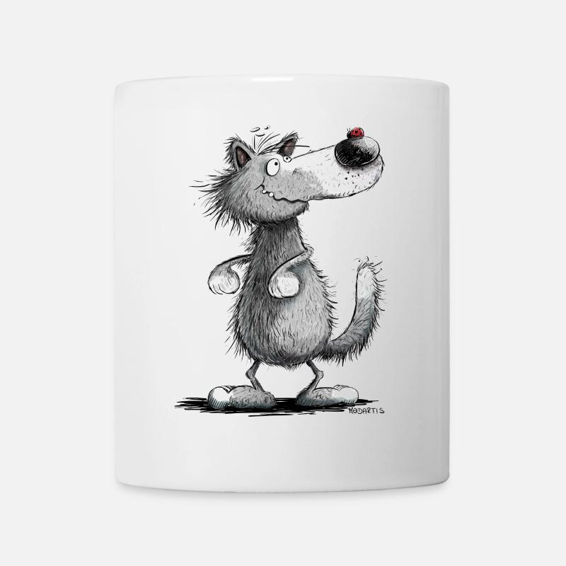 Wolfi Wölflein I Wolf Motiv I Lustiger Wolf - Tasse - Weiß