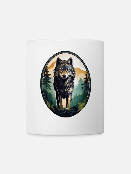 Waldbewohner Wolf - Tasse - Weiß