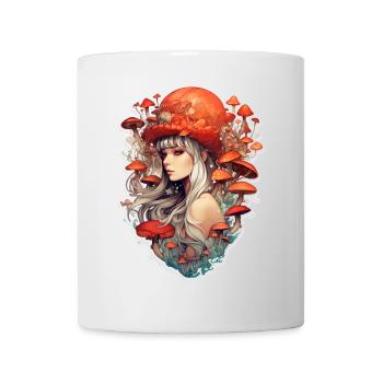 Femme fantastique avec un t-shirt RPG chapeau champignon - Mug blanc - blanc - Devant