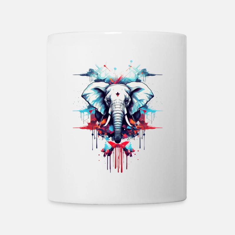 Designer Style Elefant - Tasse - Weiß