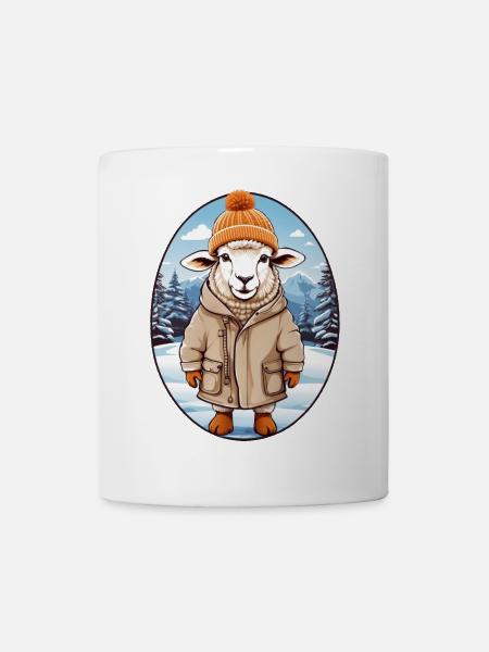 Schaf kuschelig süß - Tasse - Weiß