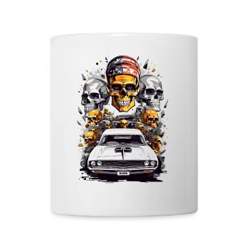 Muscle Car et crânes - Mug blanc - blanc - Devant