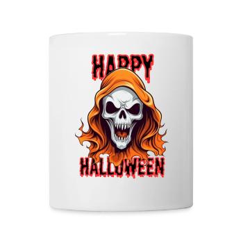 Skeleton with Halloween motif in orange - Mug - white - Front