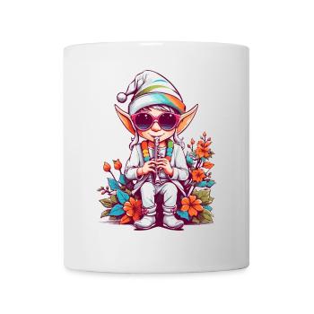 Elf with flute - Mug - white - Front